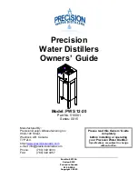 Precision Water Distillers PWS 12-20 Owner'S Manual preview