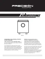 Precision Classic series CW10 User Manual preview