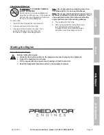 Предварительный просмотр 9 страницы Predator Engines 346cc Owner'S Manual & Safety Instructions