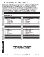 Предварительный просмотр 18 страницы Predator Engines 60599 Owner'S Manual