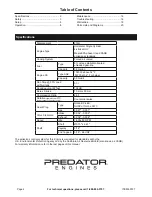 Предварительный просмотр 2 страницы Predator Engines 61563 Owner'S Manual & Safety Instructions