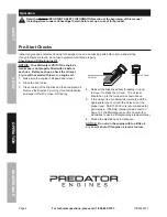 Предварительный просмотр 8 страницы Predator Engines 61563 Owner'S Manual & Safety Instructions