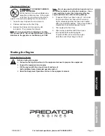 Предварительный просмотр 9 страницы Predator Engines 61563 Owner'S Manual & Safety Instructions