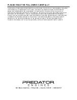 Предварительный просмотр 24 страницы Predator Engines 61563 Owner'S Manual & Safety Instructions