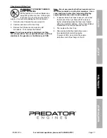 Preview for 17 page of Predator Engines 61614 Owner'S Manual & Safety Instructions