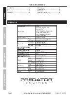 Предварительный просмотр 2 страницы Predator Engines 69727 Owner'S Manual & Safety Instructions