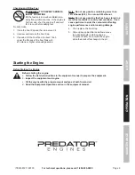 Предварительный просмотр 9 страницы Predator Engines 69727 Owner'S Manual & Safety Instructions