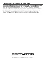 Предварительный просмотр 28 страницы Predator 58169 Owner'S Manual & Safety Instructions