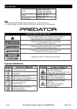 Предварительный просмотр 2 страницы Predator 58374 Owner'S Manual & Safety Instructions