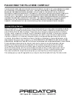 Предварительный просмотр 8 страницы Predator 58374 Owner'S Manual & Safety Instructions