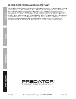 Предварительный просмотр 26 страницы Predator 61594 Owner'S Manual & Safety Instructions