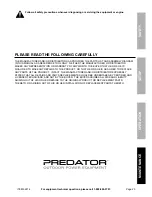 Preview for 23 page of Predator 62214 Owner'S Manual And Safety Instructions