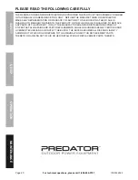 Предварительный просмотр 20 страницы Predator 62323 Owner'S Manual & Safety Instructions