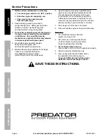 Предварительный просмотр 6 страницы Predator 63022 Owner'S Manual & Safety Instructions