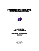 Preferred Instruments JC-22-PL2-1006 Installation And Operation User Manual preview