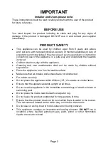 Preview for 2 page of Prem-I-Air EH1104 Instructions Manual