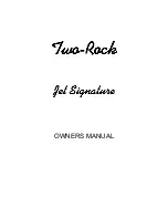 Preview for 1 page of Premier Builders Guild Jet Signature Owner'S Manual