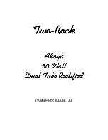 Preview for 1 page of Premier Builders Guild Two-Rock Owner'S Manual