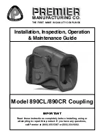 Premier Manufacturing Co. 890CL Installation, Inspection, Operation & Maintenance Manual preview