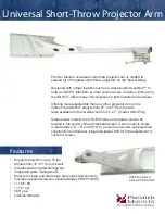 Preview for 1 page of Premier Mounts Universal Short-Throw Projector Arm UNI-EXT Datasheet