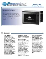 Preview for 1 page of PREMIER TECHNOLOGIES MPU 3200 Quick Start Manual