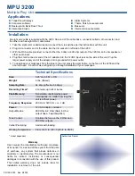 Preview for 2 page of PREMIER TECHNOLOGIES MPU 3200 Quick Start Manual