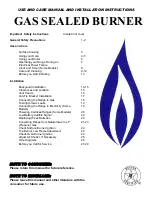 Premier GAS SEALED BURNER Use And Care Manual And Installation Instructions preview