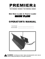 Premier SNOW PLOW Operator'S Manual preview