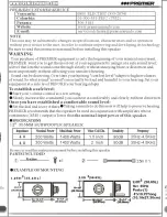 Preview for 4 page of Premier TSP-1855 Instruction Manual