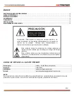 Предварительный просмотр 2 страницы Premier TSP-4442USD Instruction Manual