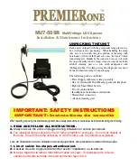 PremierOne MU7-50SR Installation & Maintenance Instructions предпросмотр