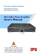 Preview for 1 page of Premium Audio Products Mini GaN 5 User Manual