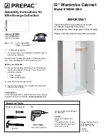 Preview for 1 page of Prepac Elite Storage WEW-3264 Assembly Instructions Manual