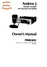 Preview for 1 page of PRESIDENT Andrew J. 1012001 Owner'S Manual