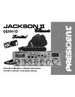 PRESIDENT jackson ii classic Owner'S Manual preview