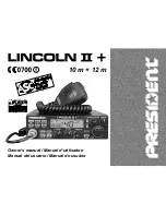 PRESIDENT Lincoln II Owner'S Manual preview