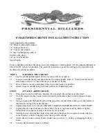 Presidential Billiards HARTFORD Installation Instruction предпросмотр