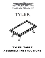 Presidential Billiards TYLER Assembly Instructions Manual предпросмотр