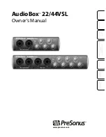 Предварительный просмотр 1 страницы PRESONUS AudioBox 22VSL Owner'S Manual