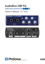 PRESONUS AudioBox USB 96 Owner'S Manual предпросмотр