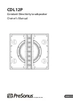 Предварительный просмотр 1 страницы PRESONUS CDL12P Owner'S Manual