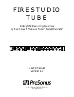 Предварительный просмотр 1 страницы PRESONUS FIRESTUDIO TUBE User Manual