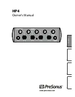 Предварительный просмотр 1 страницы PRESONUS HP4 Owner'S Manual