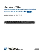 Preview for 1 page of PRESONUS Quantum2626 Owner'S Manual