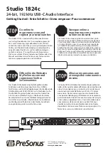 Preview for 1 page of PRESONUS Studio 1824c Getting Started