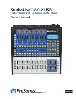 Предварительный просмотр 1 страницы PRESONUS StudioLive 16.0.2 USB Owner'S Manual