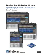 PRESONUS StudioLive AI-Series Owner'S Manual preview