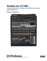 Предварительный просмотр 1 страницы PRESONUS StudioLive CS18AI Owner'S Manual