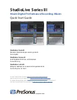 PRESONUS StudioLive series III Quick Start Manual предпросмотр