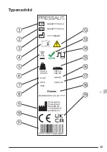 Preview for 47 page of Pressalit R8661 Operation And Maintenance Manual